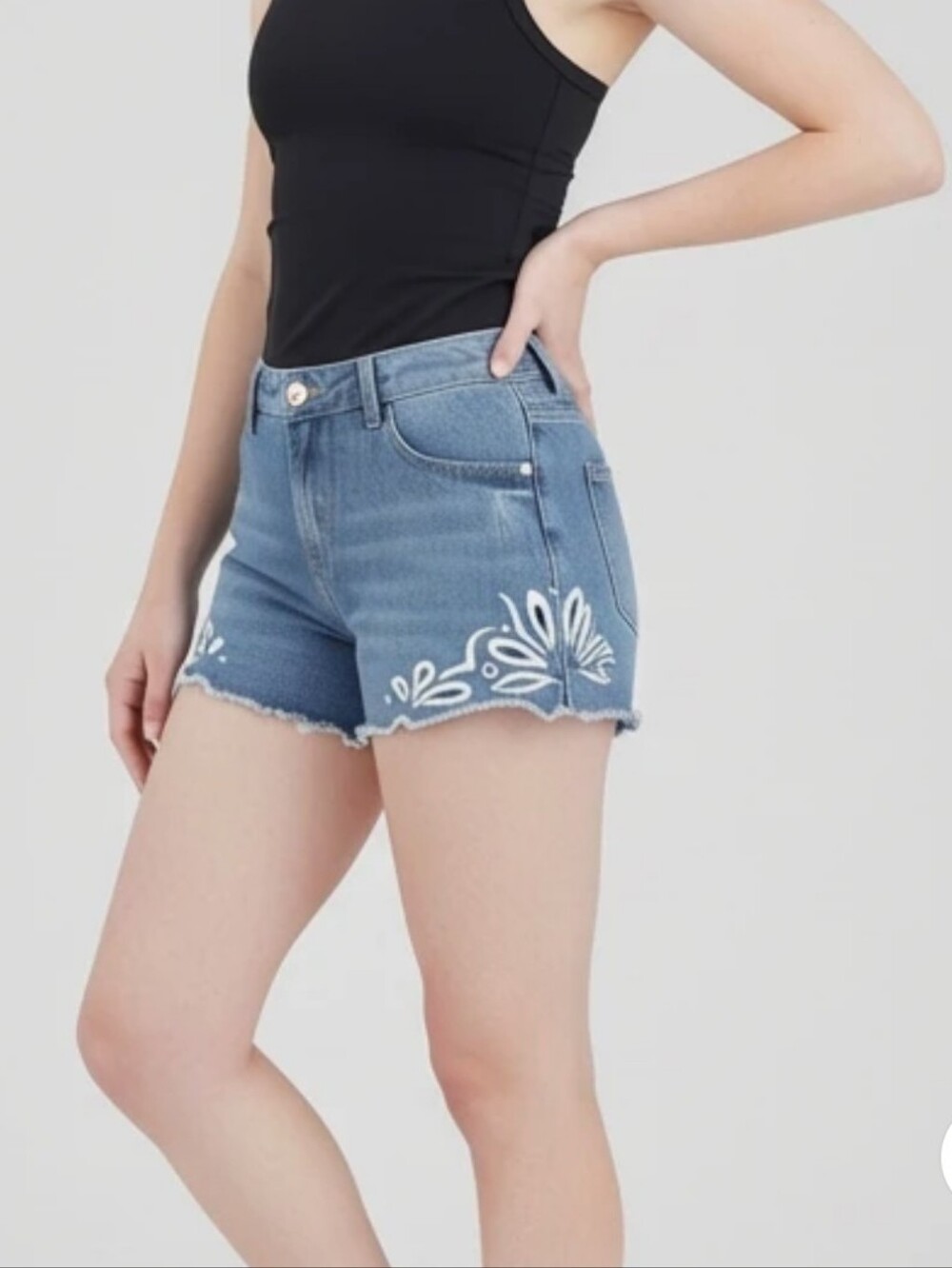 Dex scalloped cutout mid rise shorts size 25‎ new!!!